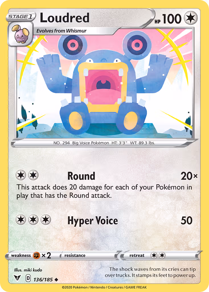 Loudred 136/185 Pokemon card
