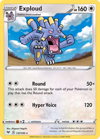 Exploud 137/185 Pokemon card