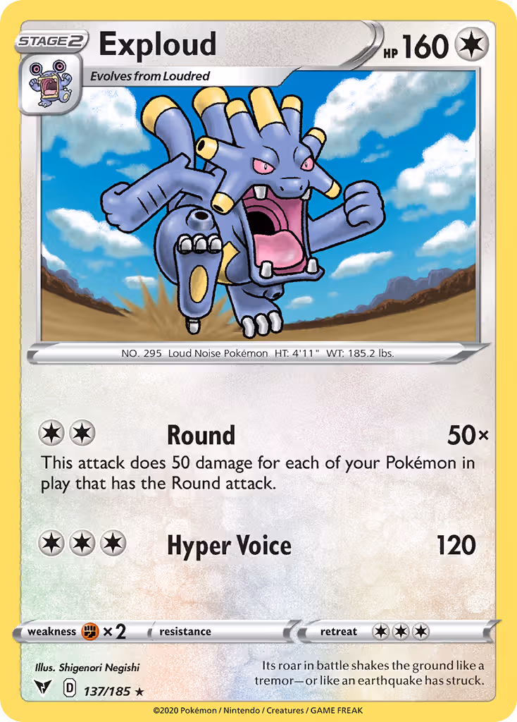 Exploud 137/185 Pokemon card