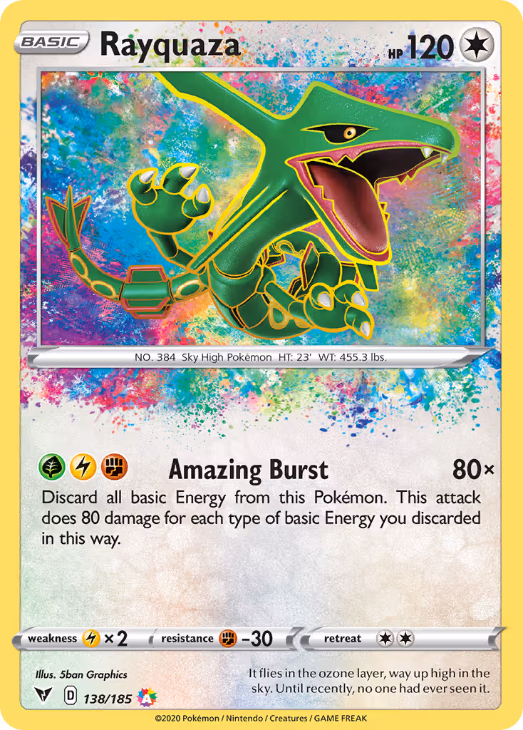 Rayquaza 138/185 Pokemon card