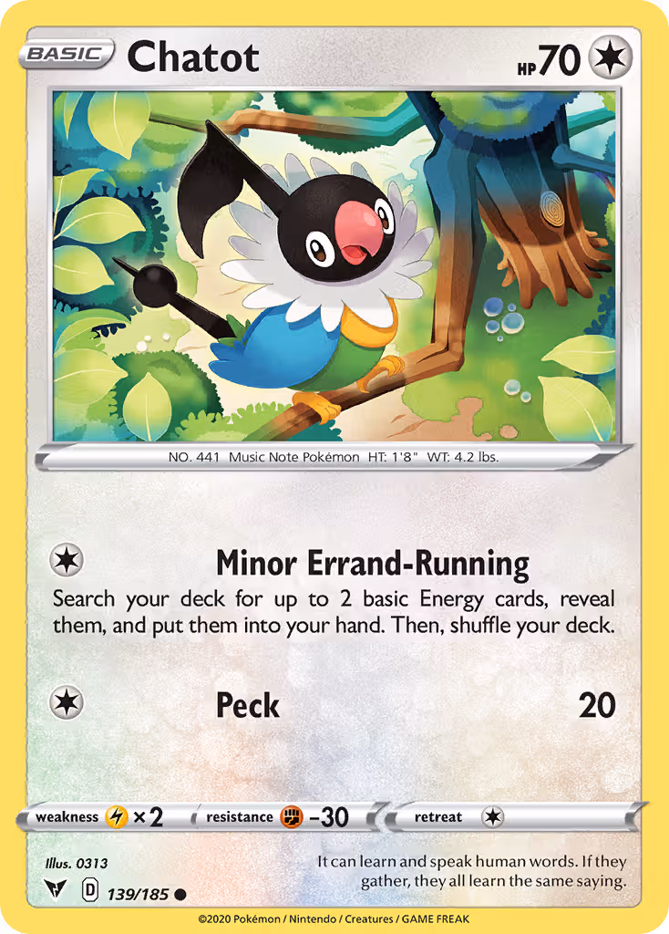Chatot 139/185 Pokemon card