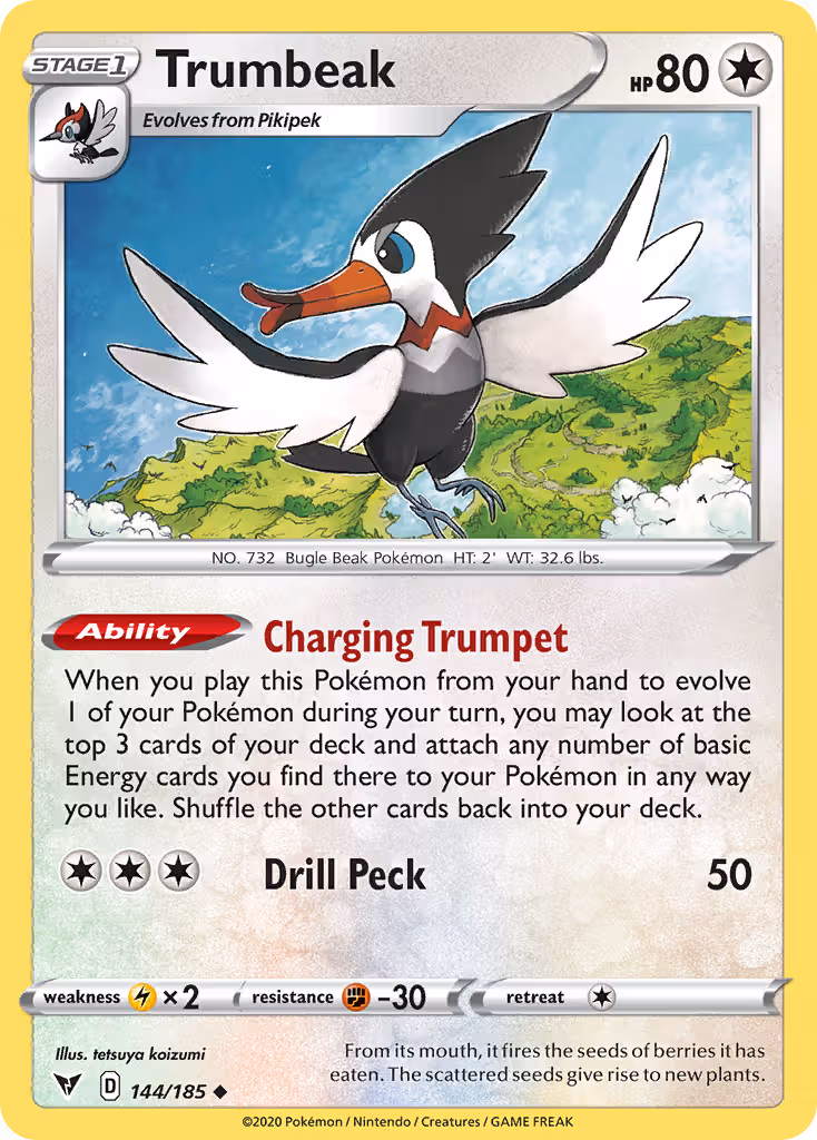 Trumbeak 144/185 Pokemon card