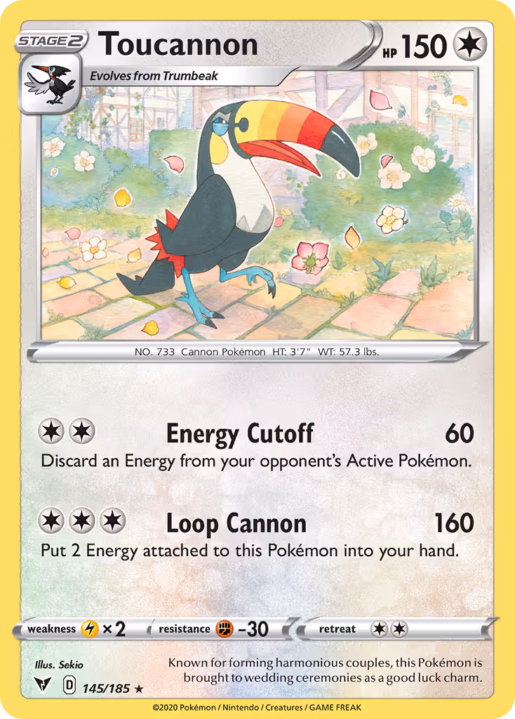 Toucannon 145/185 Pokemon card