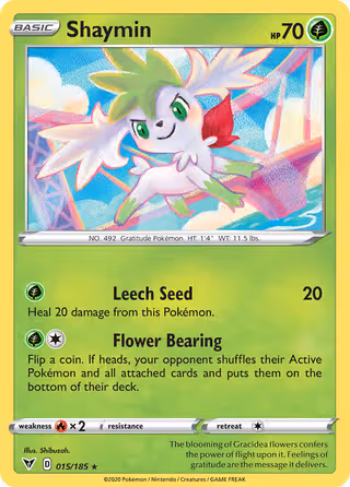 Shaymin 15/185 Pokemon card