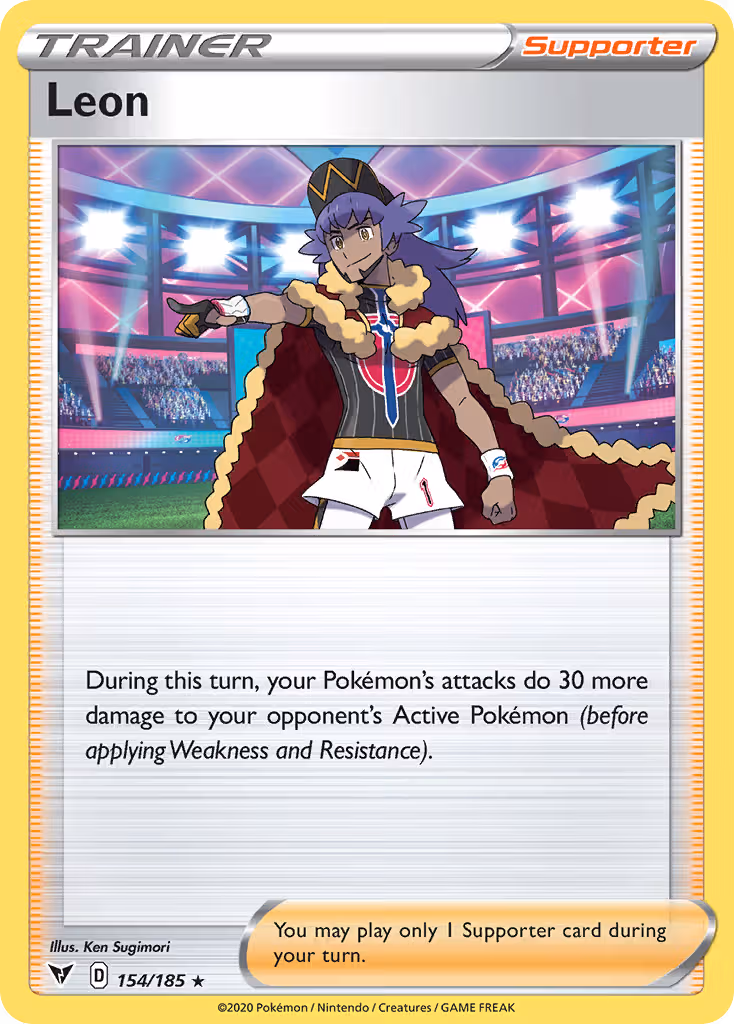 Leon 154/185 Pokemon card