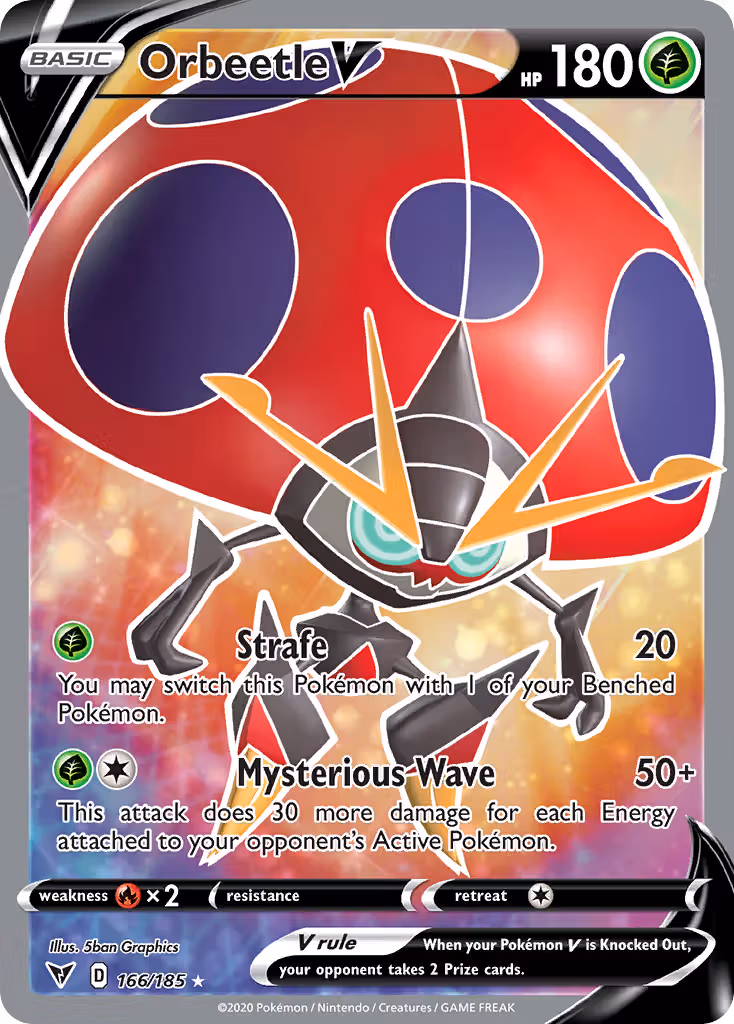 Orbeetle V 166/185 Pokemon card