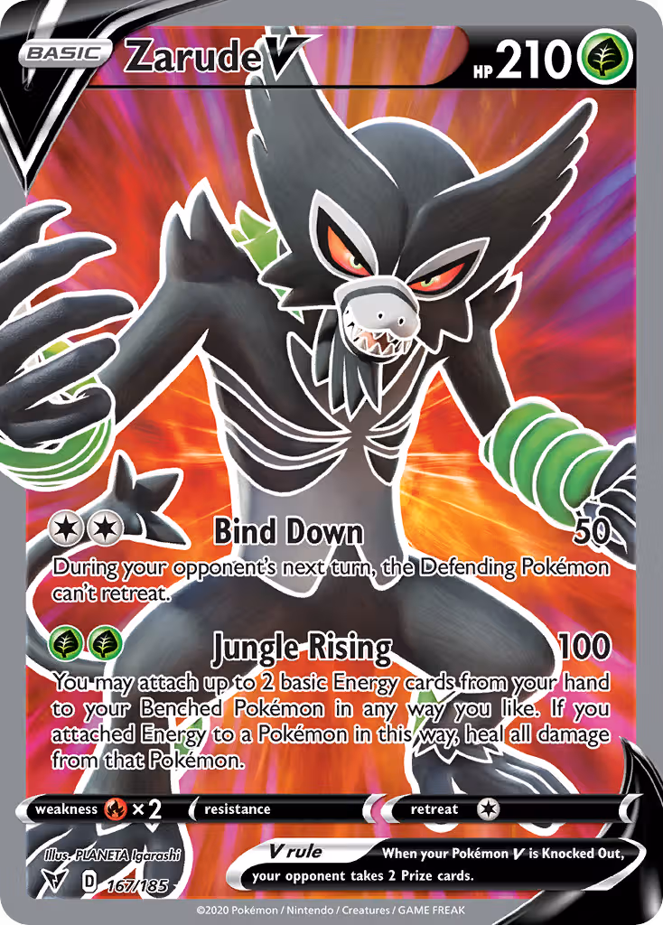 Zarude V 167/185 Pokemon card