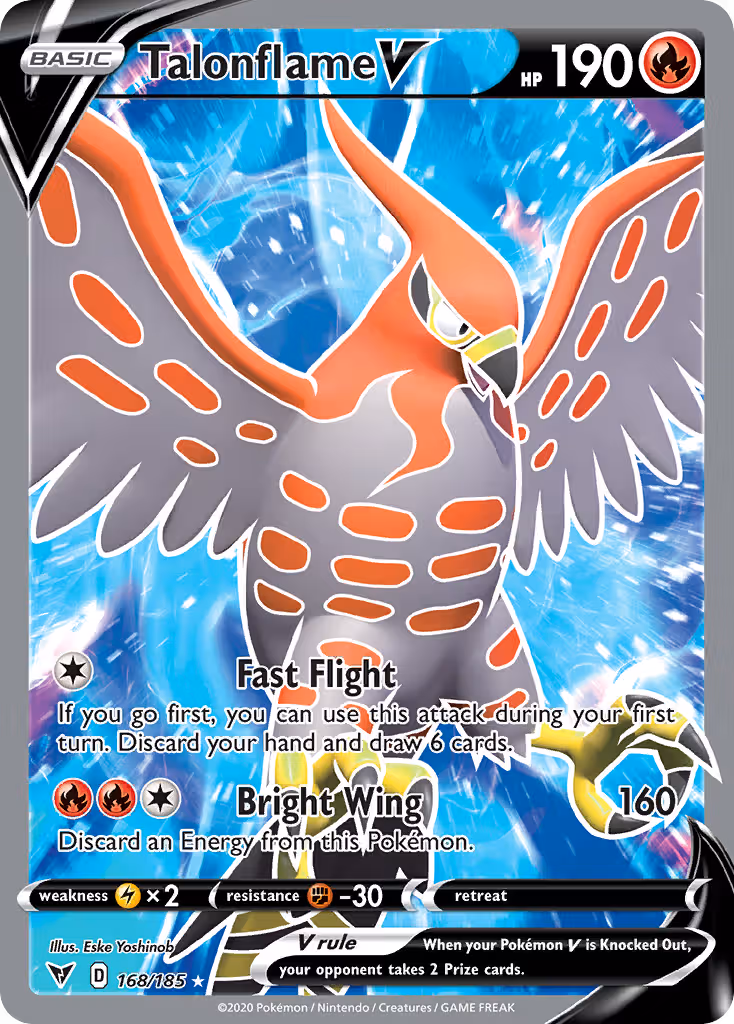 Talonflame V 168/185 Pokemon card