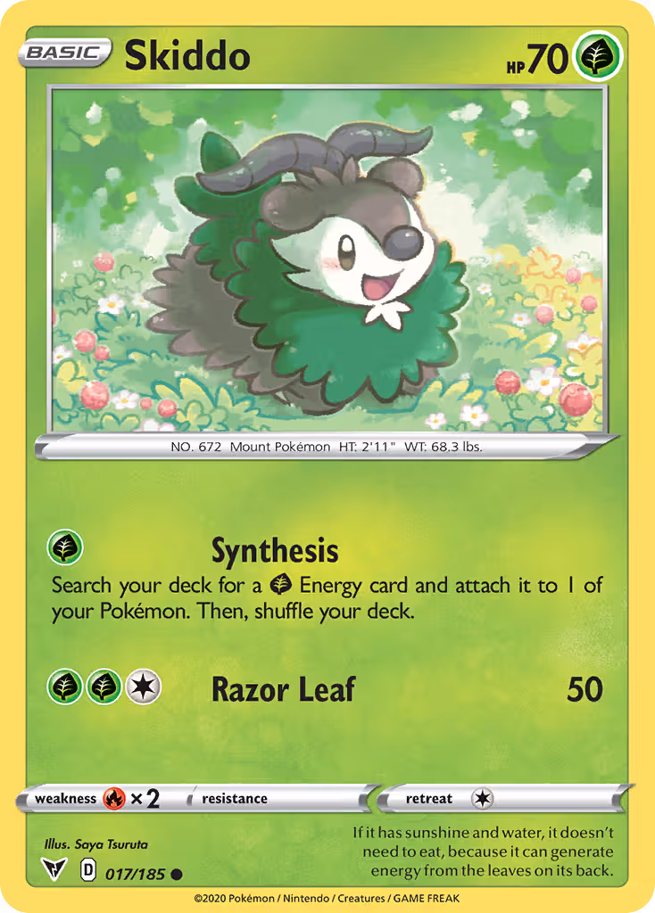 Skiddo 17/185 Pokemon card