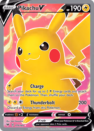 Pikachu V 170/185 Pokemon card
