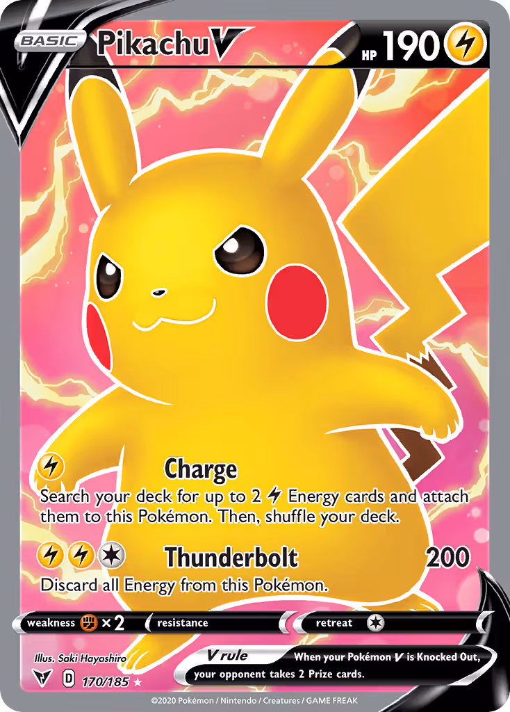 Pikachu V 170/185 Pokemon card