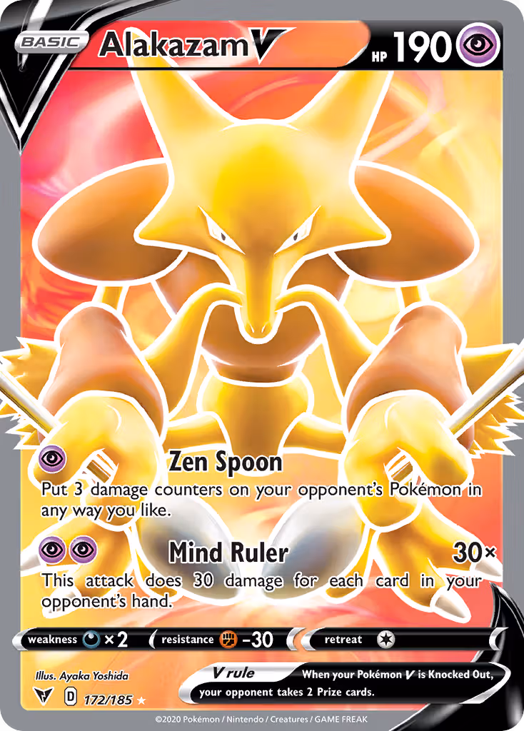 Alakazam V 172/185 Pokemon card