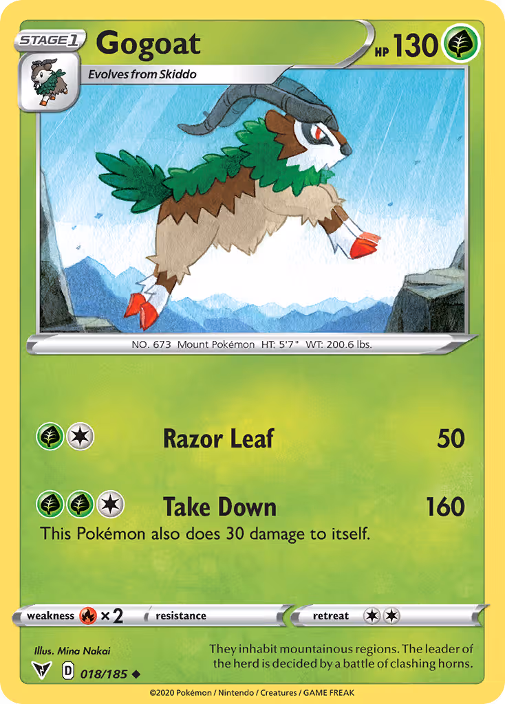 Gogoat 18/185 Pokemon card