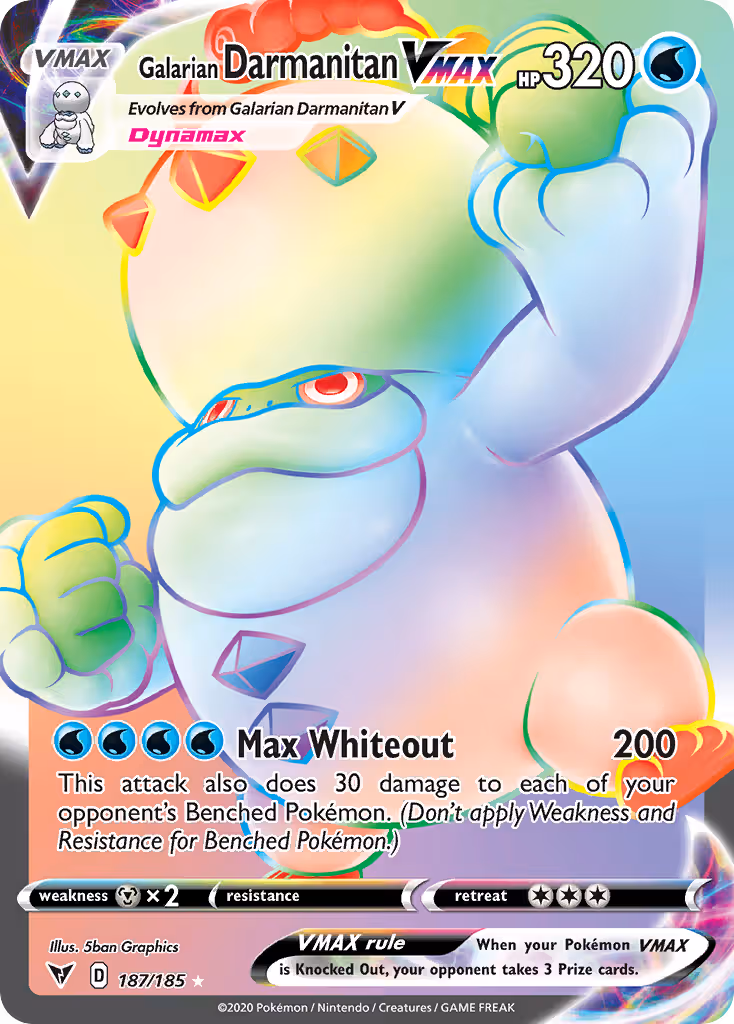 Galarian Darmanitan VMAX 187/185 Pokemon card