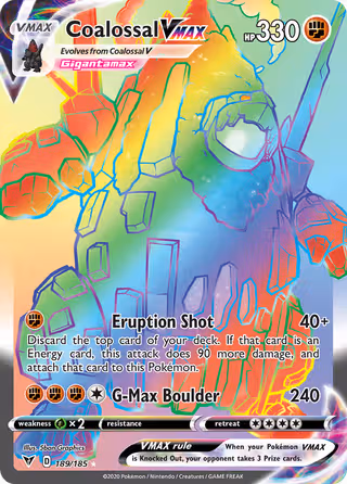 Coalossal VMAX 189/185 Pokemon card