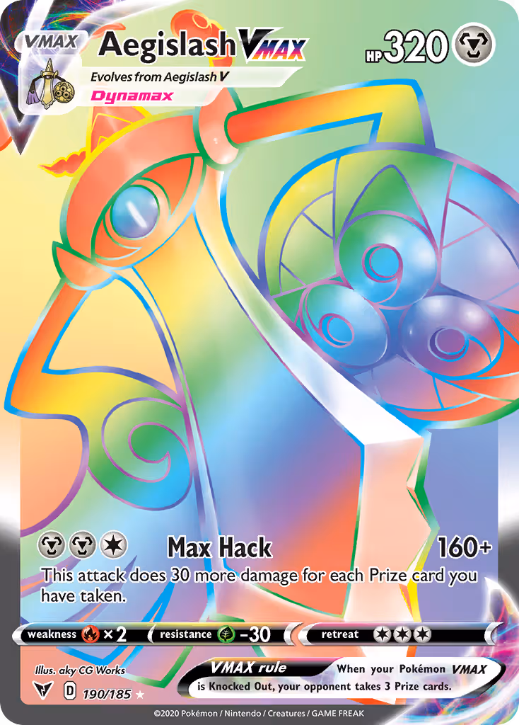 Aegislash VMAX 190/185 Pokemon card