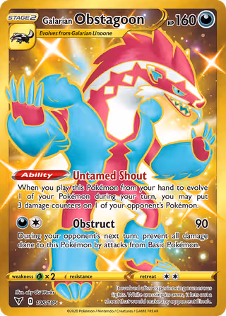 Galarian Obstagoon 198/185 Pokemon card