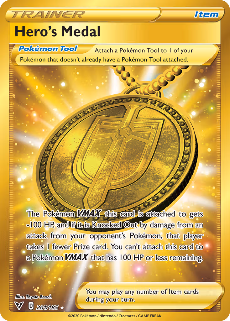 Hero's Medal 201/185 Pokemon card