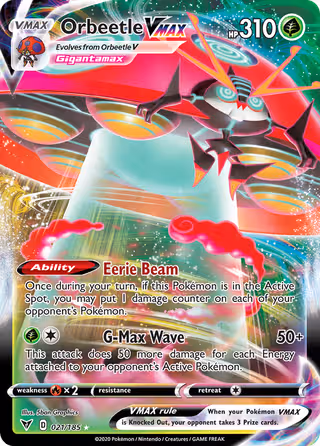 Orbeetle VMAX 21/185 Pokemon card