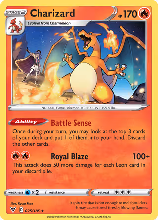 Charizard 25/185 Pokemon card