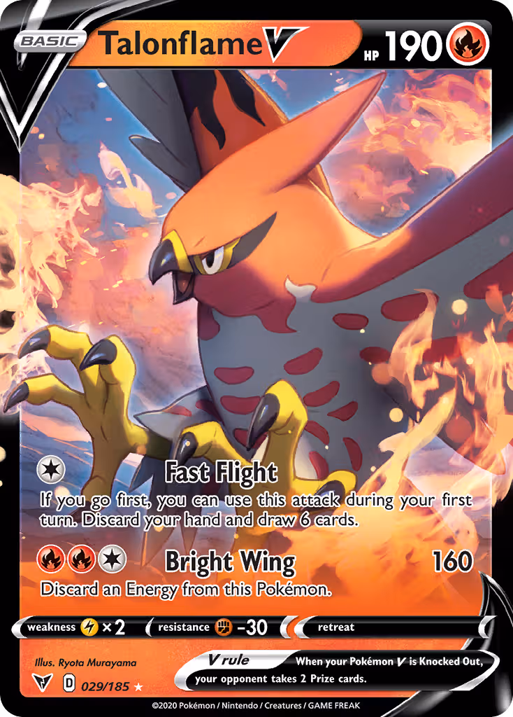 Talonflame V 29/185 Pokemon card