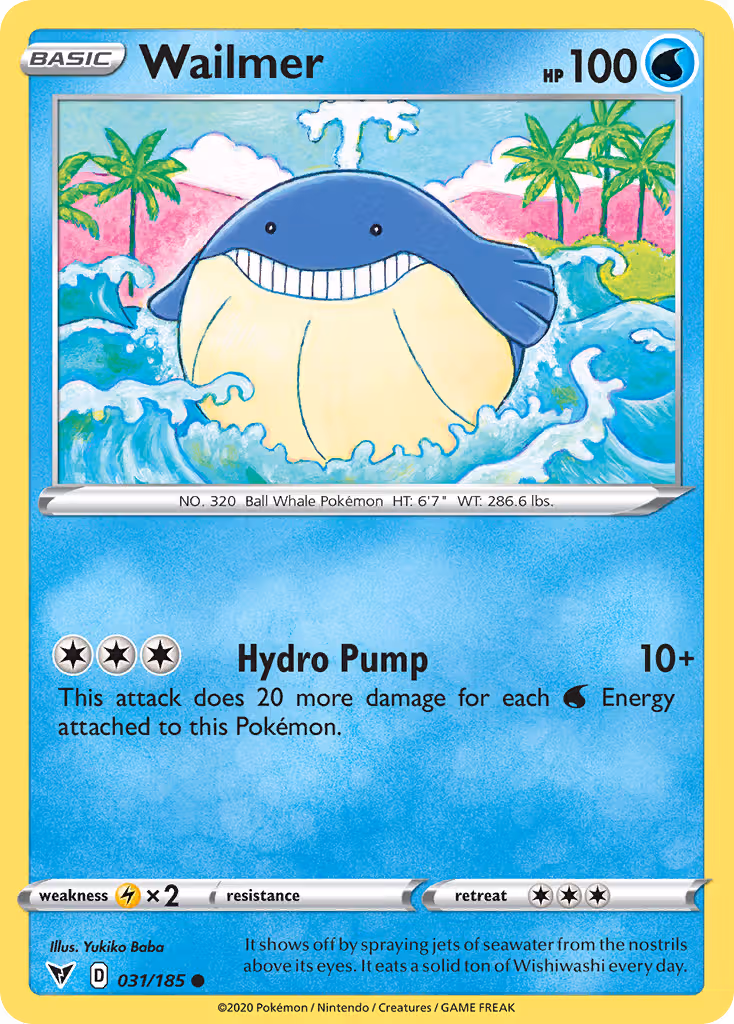 Wailmer 31/185 Pokemon card
