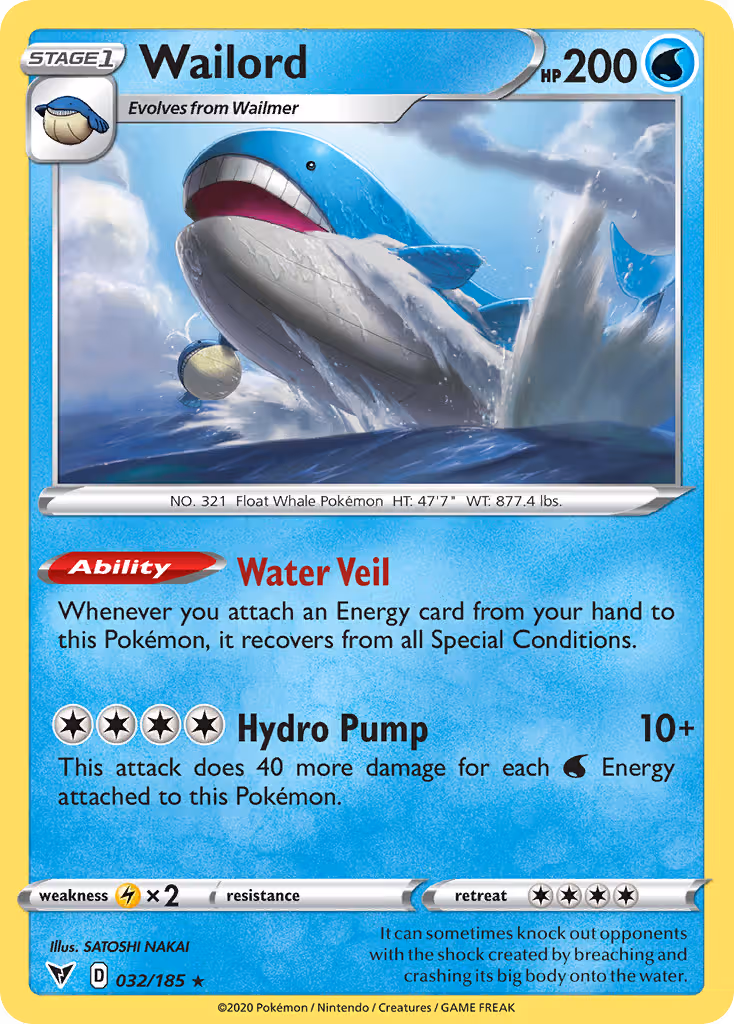 Wailord 32/185 Pokemon card