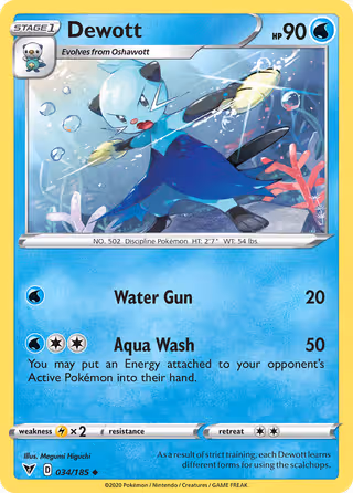 Dewott 34/185 Pokemon card