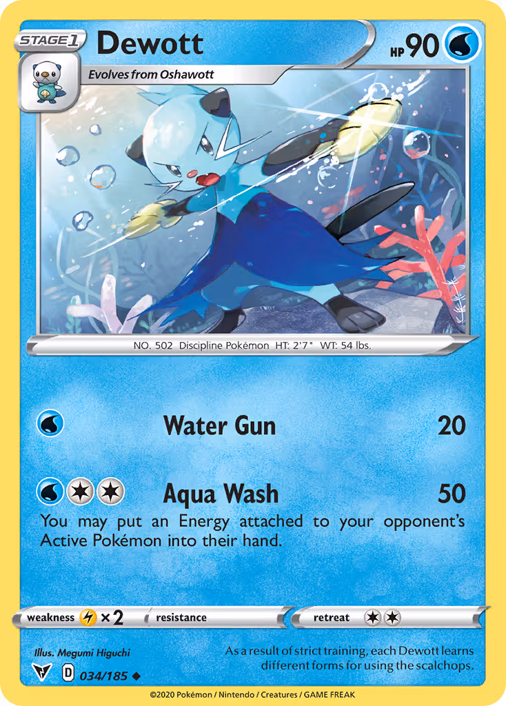 Dewott 34/185 Pokemon card