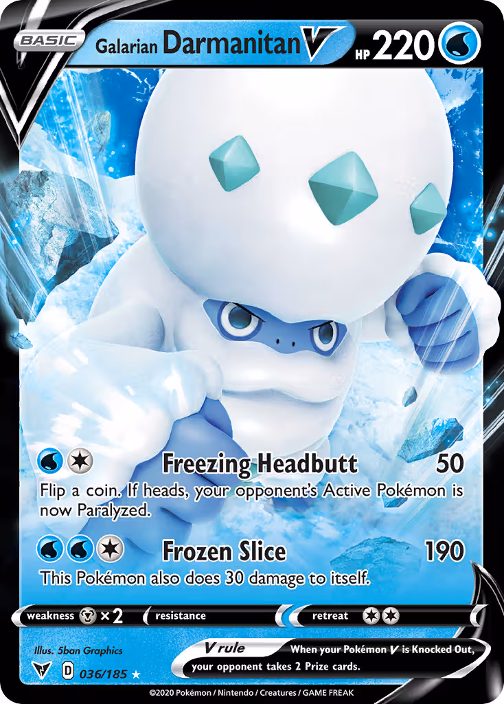 Galarian Darmanitan V 36/185 Pokemon card