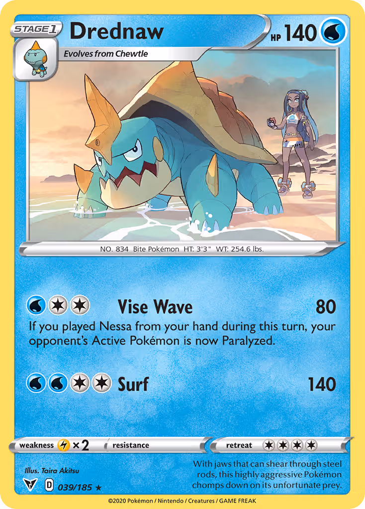 Drednaw 39/185 Pokemon card