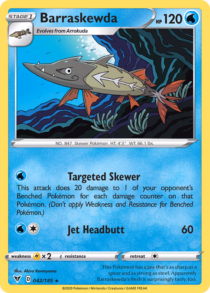 Barraskewda 42/185 Pokemon card