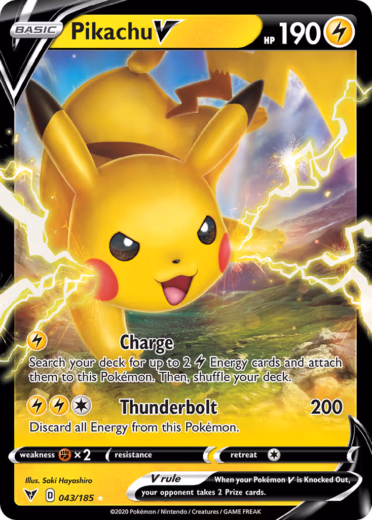 Pikachu V 43/185 Pokemon card