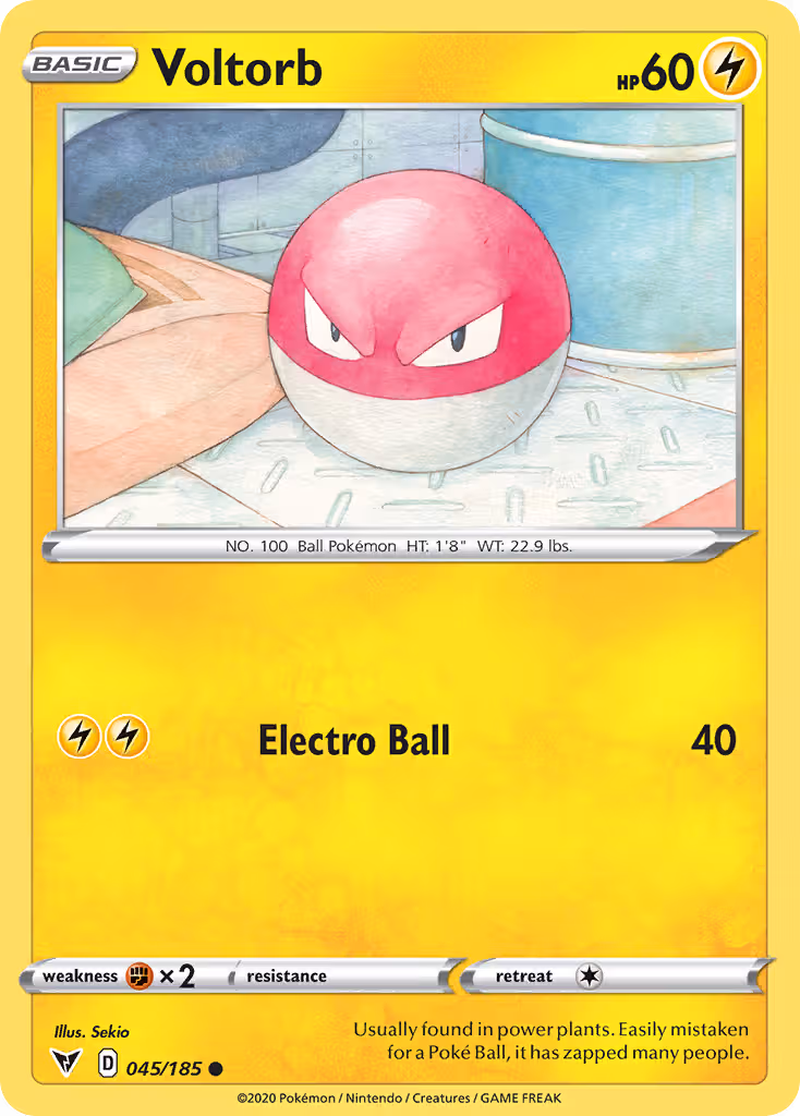 Voltorb 45/185 Pokemon card