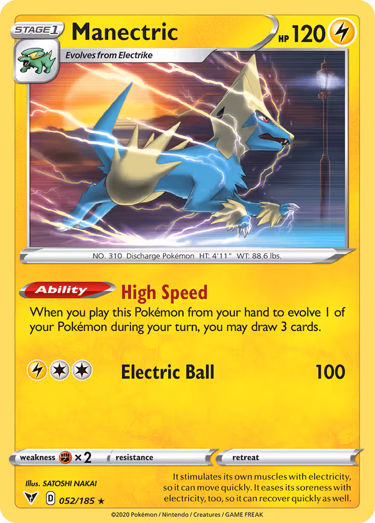 Manectric 52/185 Pokemon card