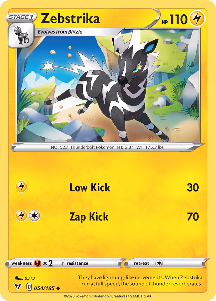 Zebstrika 54/185 Pokemon card