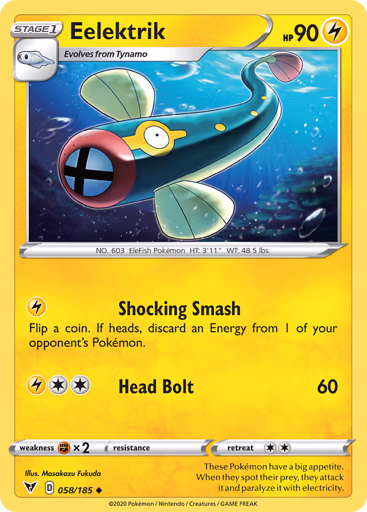 Eelektrik 58/185 Pokemon card