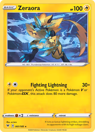 Zeraora 61/185 Pokemon card
