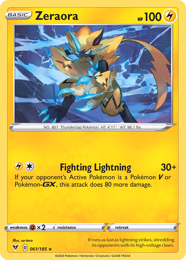 Zeraora 61/185 Pokemon card