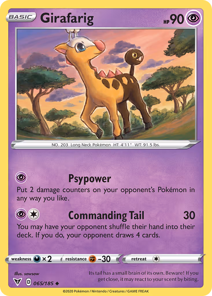 Girafarig 65/185 Pokemon card