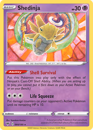 Shedinja 66/185 Pokemon card