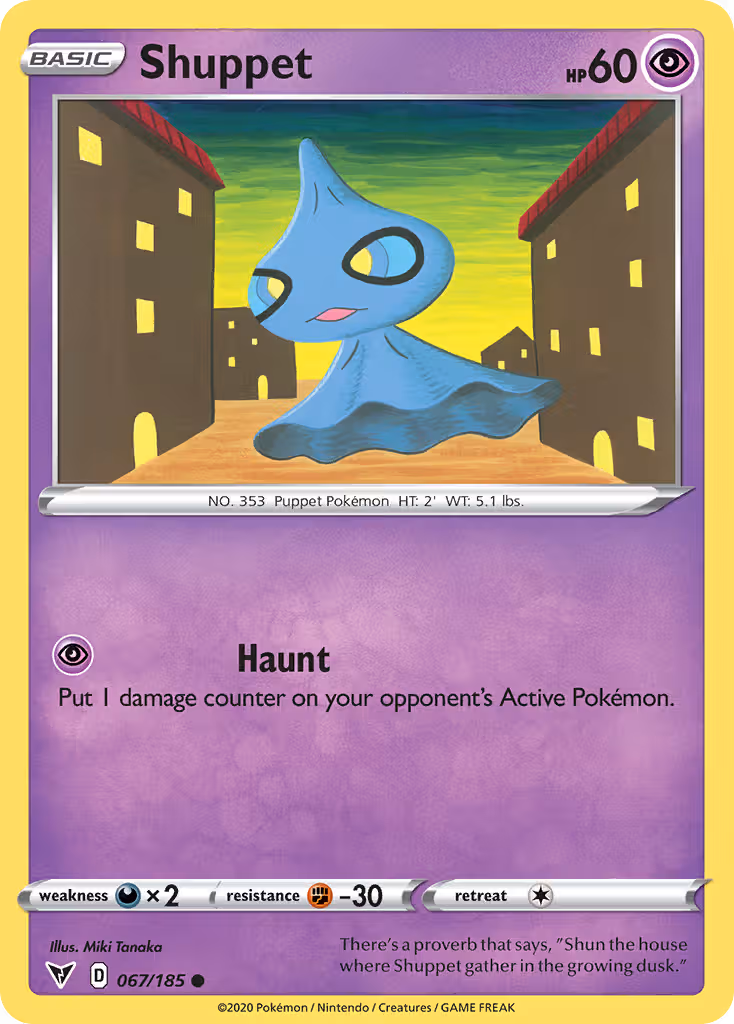 Shuppet 67/185 Pokemon card