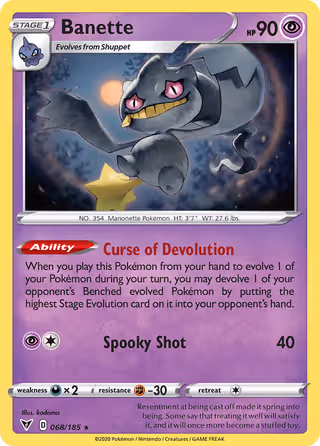 Banette 68/185 Pokemon card