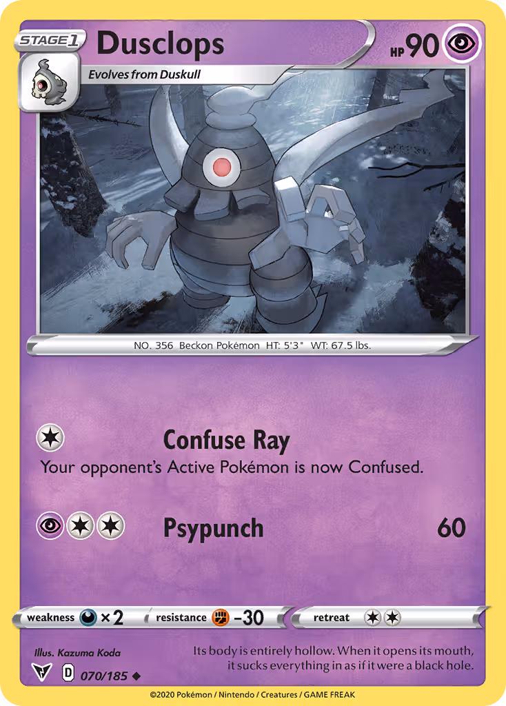 Dusclops 70/185 Pokemon card
