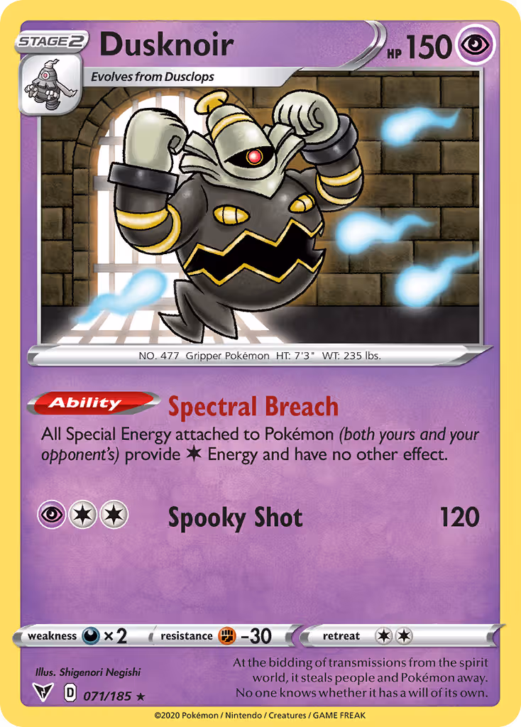 Dusknoir 71/185 Pokemon card