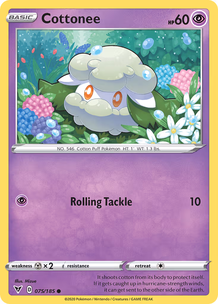 Cottonee 75/185 Pokemon card