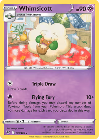 Whimsicott 76/185 Pokemon card