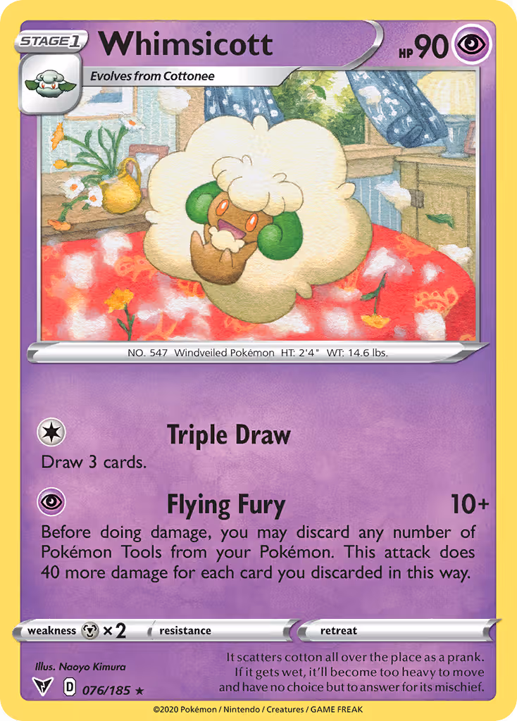 Whimsicott 76/185 Pokemon card
