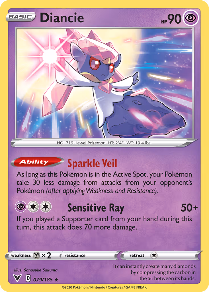 Diancie 79/185 Pokemon card