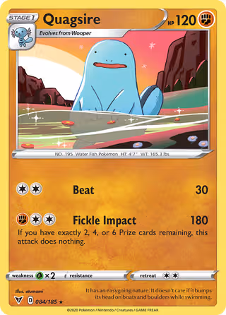 Quagsire 84/185 Pokemon card